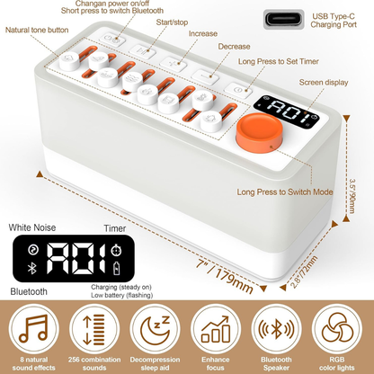 Sleep Aid with White Noise & Night Light